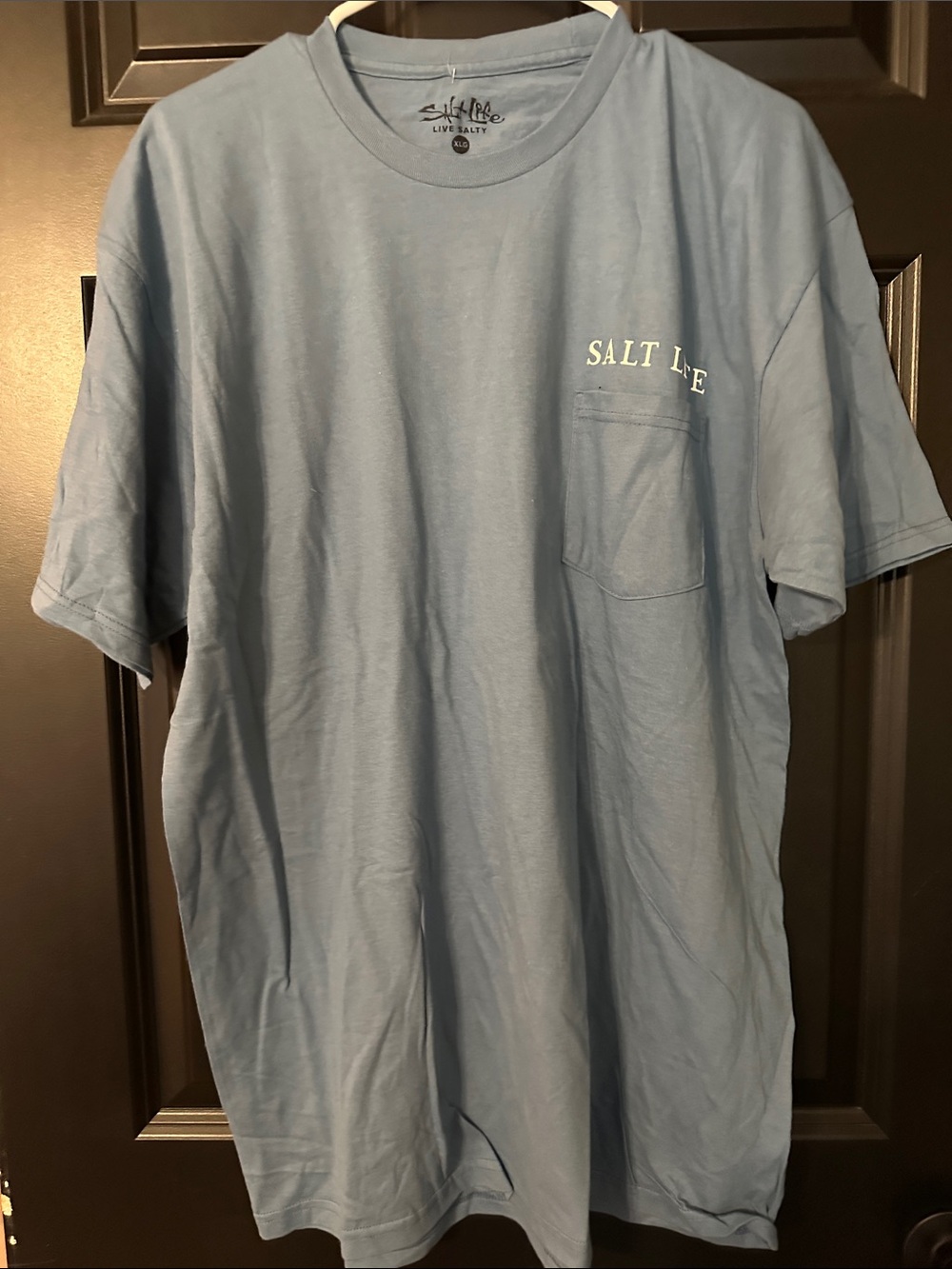 Salt Life Men's Short Sleeve Pocket Tee - Dusty Blue Slate